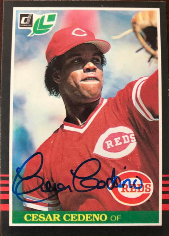 Cesar Cedeno Autographed 1985 Leaf #87