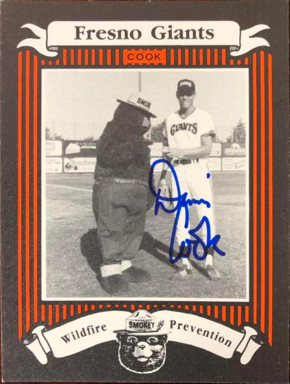 Dennis Cook Autographed 1986 Fresno Giants Smokey #16