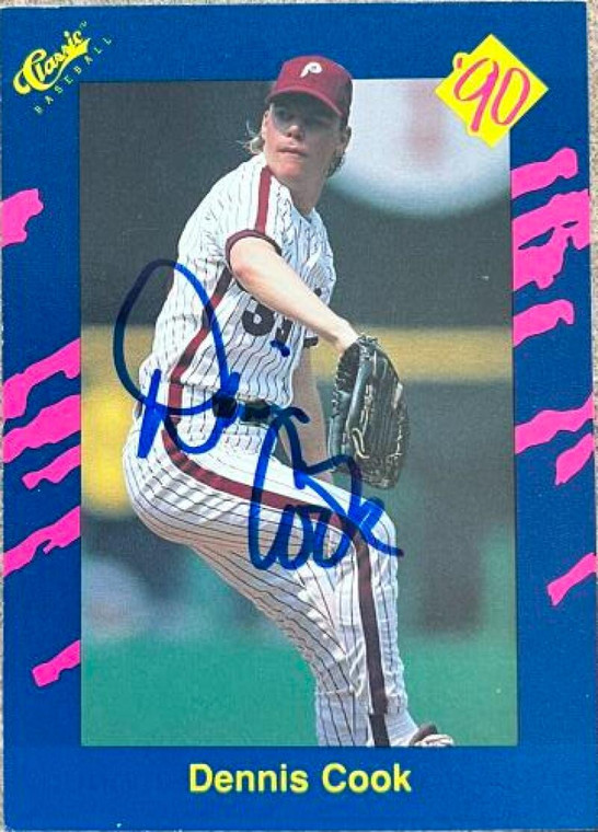 Dennis Cook Autographed 1990 Classic Blue #80