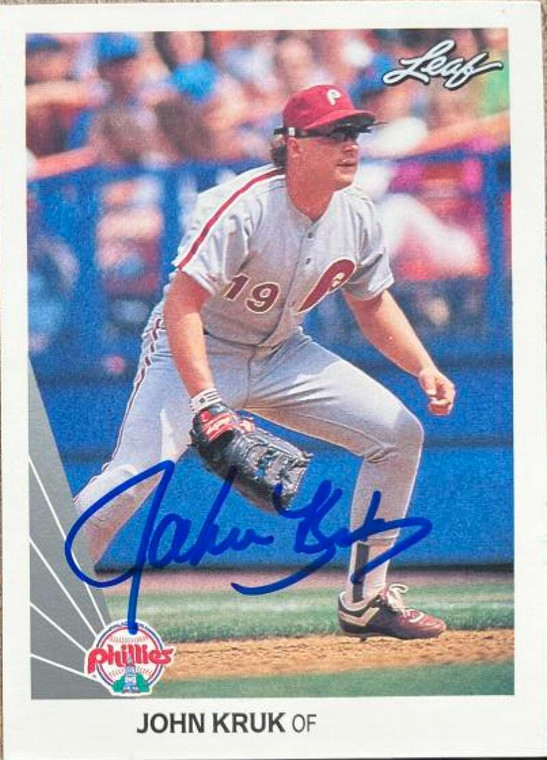 John Kruk Autographed 1990 Leaf #234