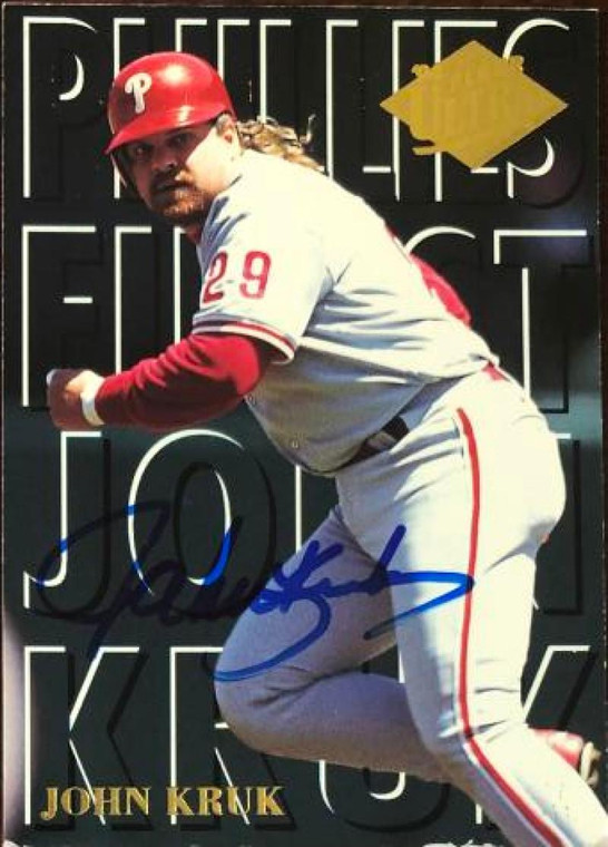 John Kruk Autographed 1994 Fleer Ultra Phillies Finest #M4