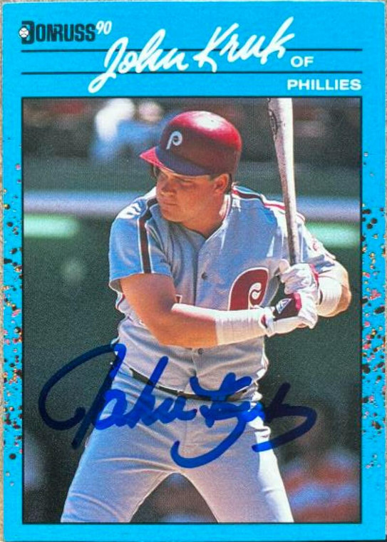 John Kruk Autographed 1990 Donruss Best of the NL #69 Philadelphia Phillies Card