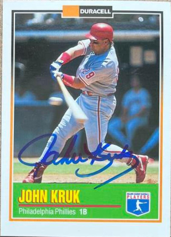 John Kruk Autographed 1993 Duracell Power Players #3