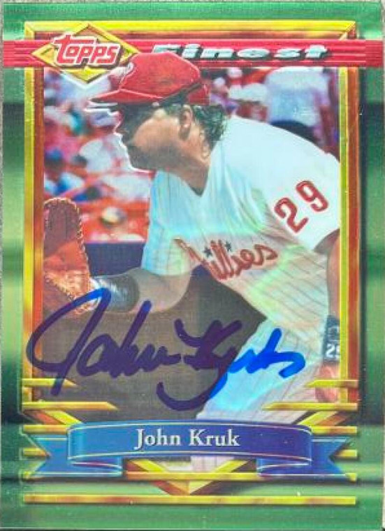 John Kruk Autographed 1994 Topps Finest #416