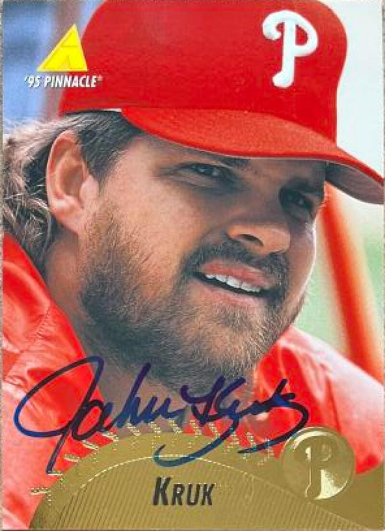 John Kruk Autographed 1995 Pinnacle #395 Philadelphia Phillies Card