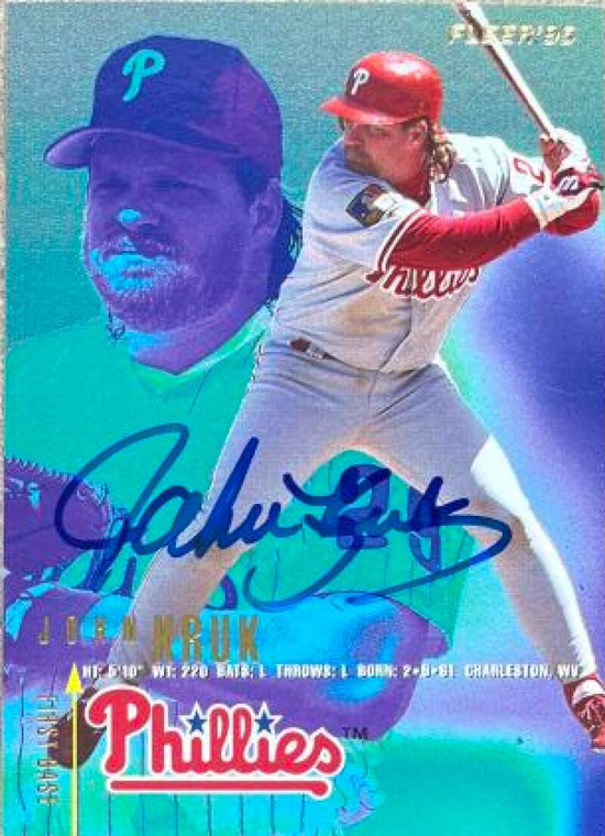 John Kruk Autographed 1995 Fleer #398