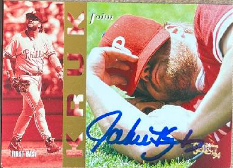 John Kruk Autographed 1994 Score Select #24 Philadelphia Phillies Card