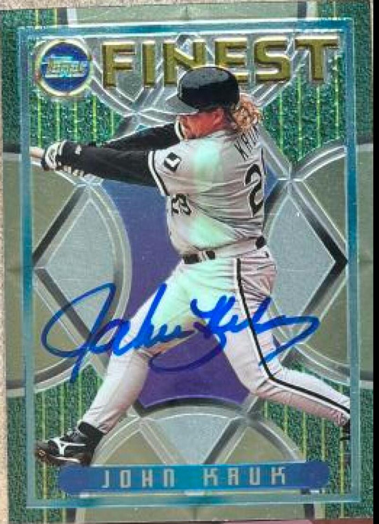 John Kruk Autographed 1995 Topps Finest #319 Chicago White Sox Card