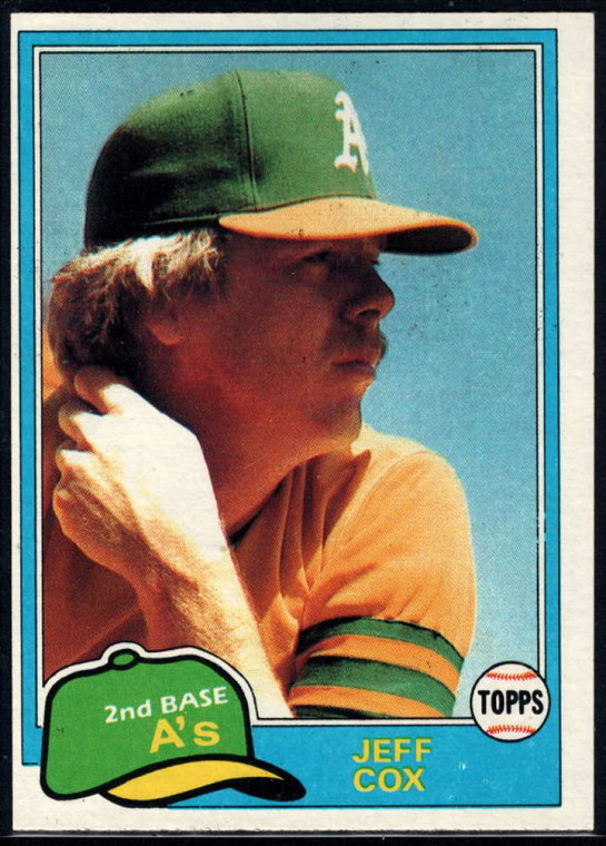 1981 Topps #133 Jeff Cox VG RC Rookie Oakland Athletics 