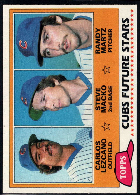 1981 Topps #381 Carlos Lezcano/Steve Macko/Randy Martz Cubs Rookies VG RC Rookie Chicago Cubs 