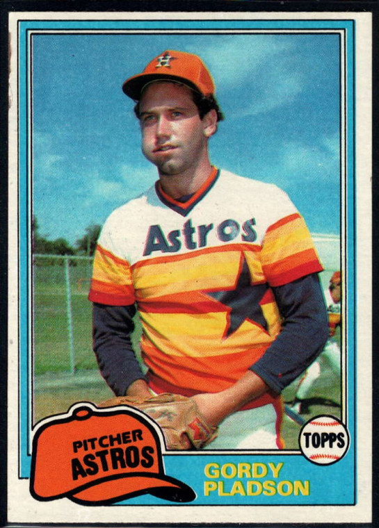 1981 Topps #491 Gordy Pladson VG RC Rookie Houston Astros 