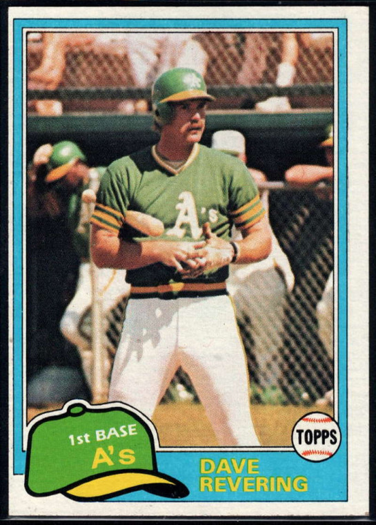 1981 Topps #568 Dave Revering VG Oakland Athletics 