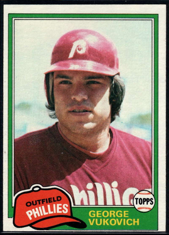 1981 Topps #598 George Vukovich DP VG RC Rookie Philadelphia Phillies 