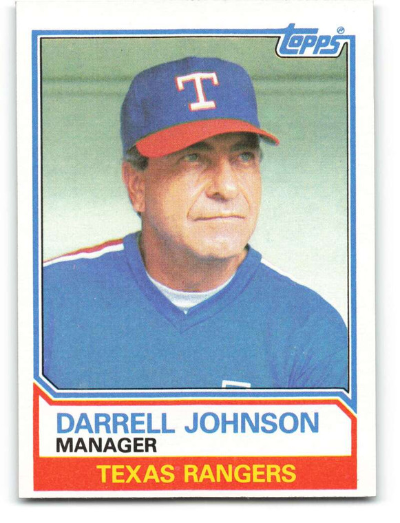 1983 Topps #37 Darrell Johnson MG VG Texas Rangers 
