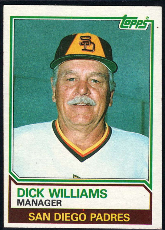 1983 Topps #366 Dick Williams MG VG San Diego Padres 