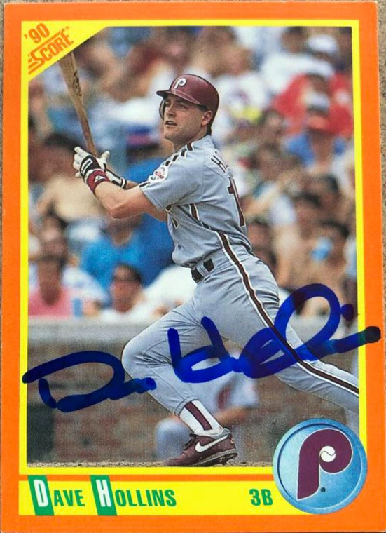 Dave Hollins Autographed 1990 Score Rookie/Traded #75T