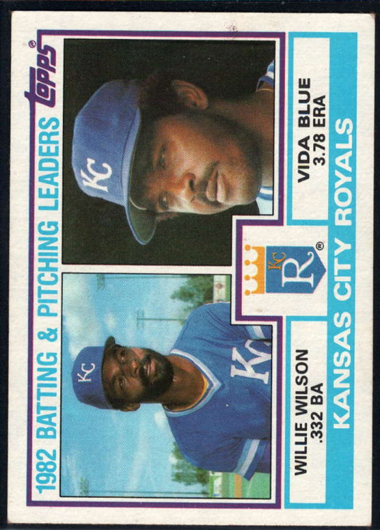 1983 Topps #471 Willie Wilson/Vida Blue Royals Batting & Pitching Leaders VG Kansas City Royals 