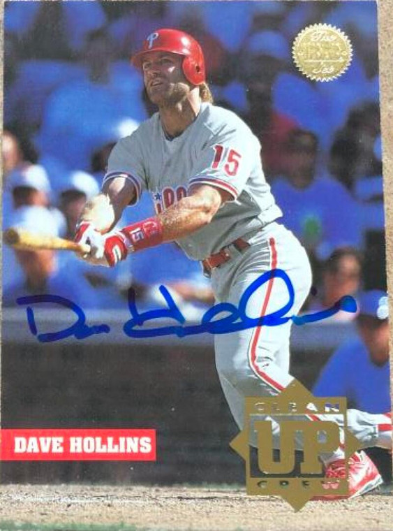 Dave Hollins Autographed 1994 Leaf Clean Up Crew #3