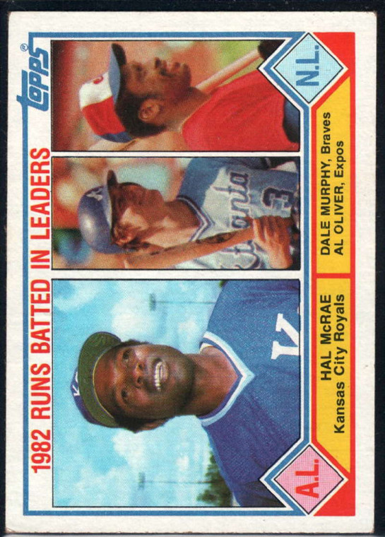 1983 Topps #703 Hal McRae/Dale Murphy/Al Oliver RBI Leaders VG Kansas City Royals/Atlanta Braves/Montreal Expos 