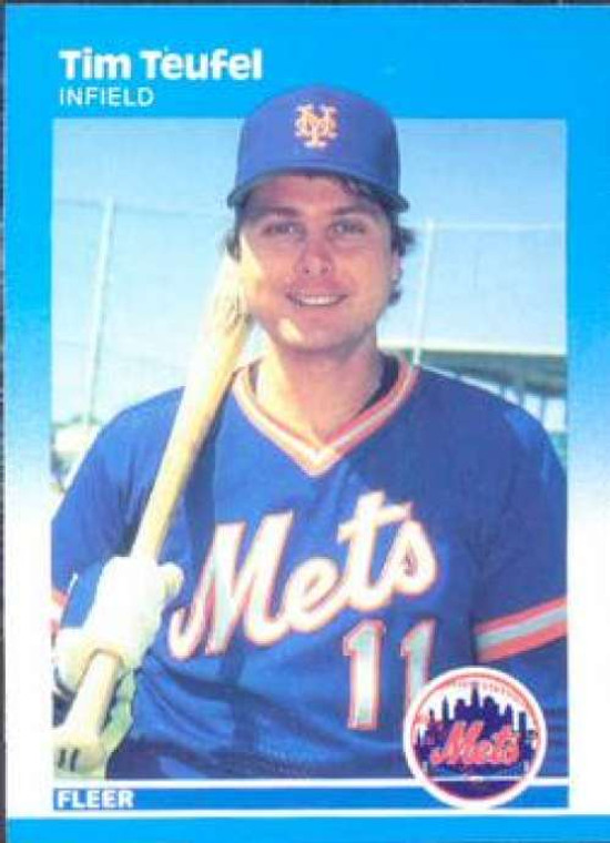 1987 Fleer #24 Tim Teufel NM New York Mets 