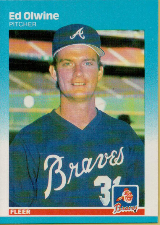 1987 Fleer #524 Ed Olwine NM RC Rookie Atlanta Braves 