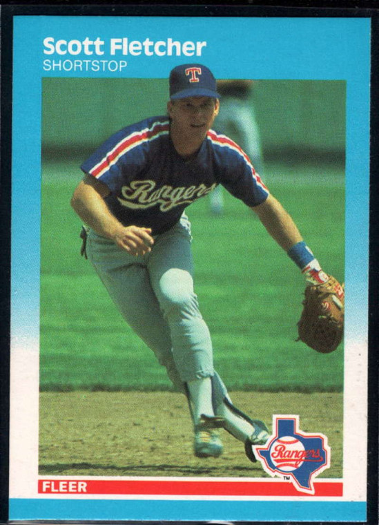 1987 Fleer #123 Scott Fletcher NM Texas Rangers 