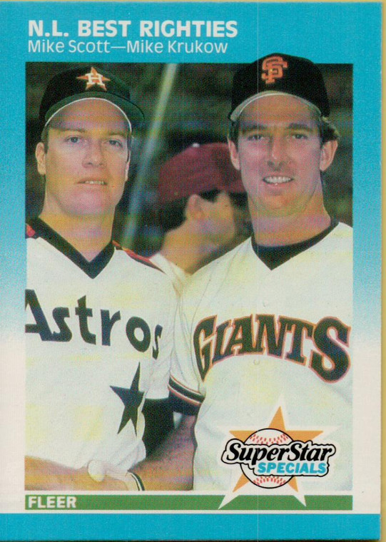 1987 Fleer #630 Mike Scott/Mike Krukow NL Best Righties NM Houston Astros/San Francisco Giants 