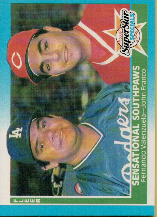 1987 Fleer #631 Fernando Valenzuela/John Franco Sensational Southpaws NM Los Angeles Dodgers/Cincinnati Reds 