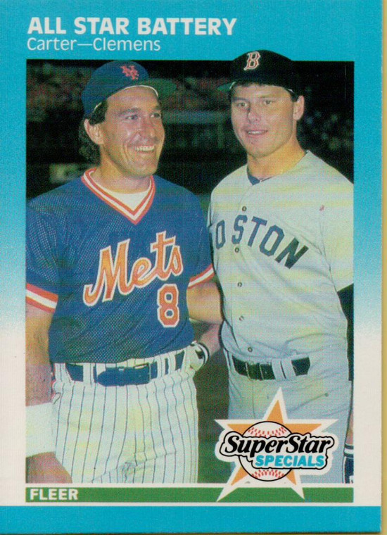 1987 Fleer #634 Roger Clemens/Gary Carter All Star Battery NM Boston Red Sox/New York Mets 