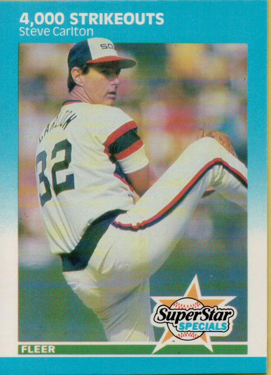 1987 Fleer #635 Steve Carlton 4000 Strikeouts NM Chicago White Sox 