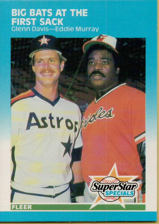 SOLD 17367 1987 Fleer #636 Glenn Davis/Eddie Murray Big Bats at the First Sack NM Baltimore Orioles/Houston Astros 