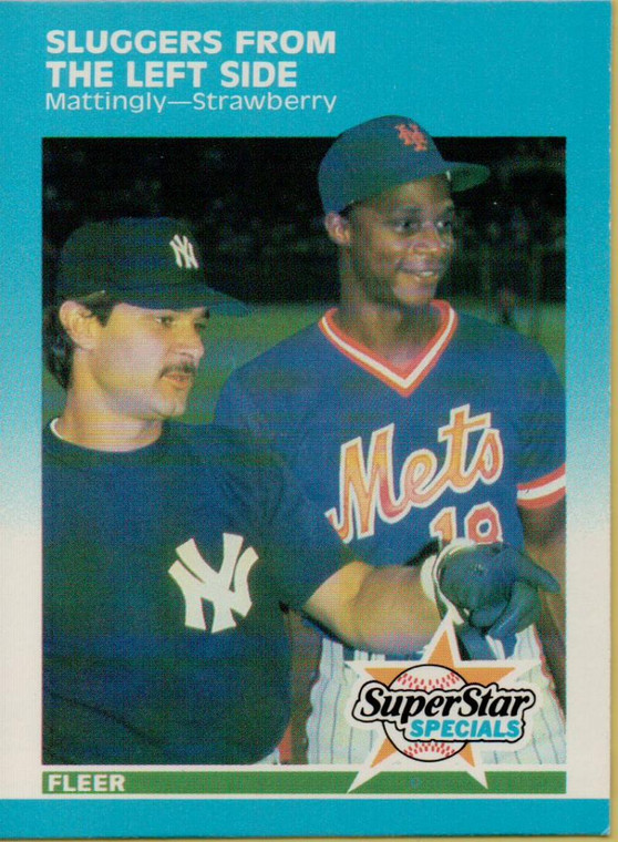 1987 Fleer #638 Don Mattingly/Darryl Strawberry Sluggers from the Left Side NM New York Yankees/New York Mets 