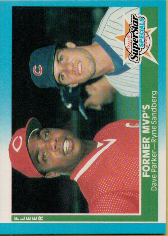 1987 Fleer #639 Dave Parker/Ryan Sandberg Former MVP's NM Chicago Cubs/Cincinnati Reds 