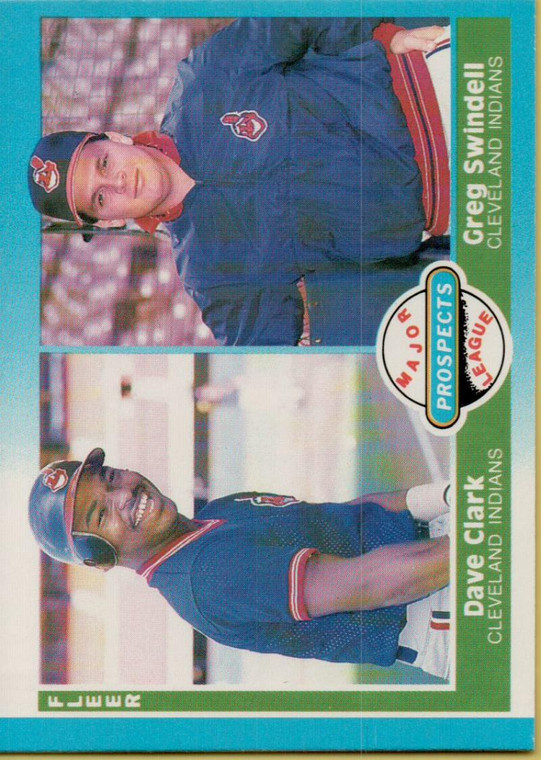1987 Fleer #644 Dave Clark/Greg Swindell Prospects NM RC Rookie Cleveland Indians 