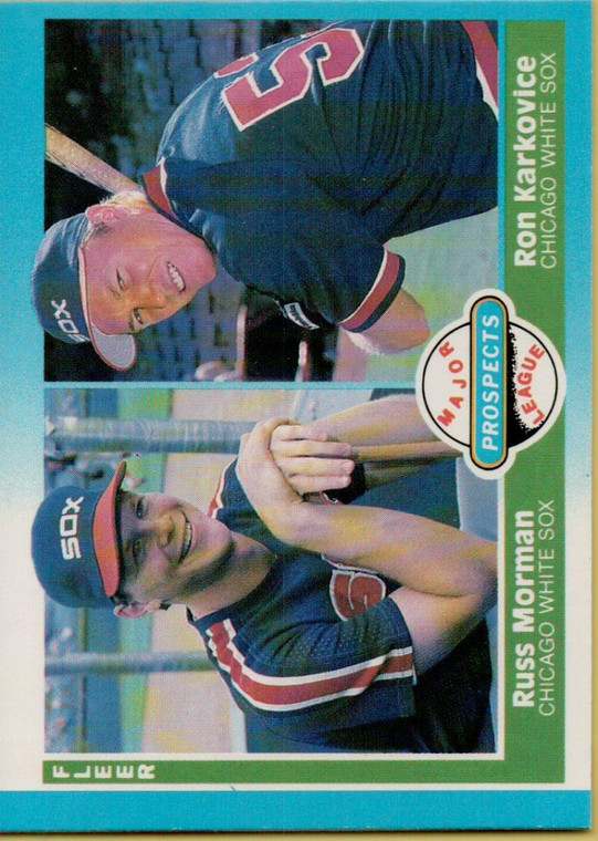 1987 Fleer #645 Russ Morman/Ron Karkovice Prospects NM RC Rookie Chicago White Sox 