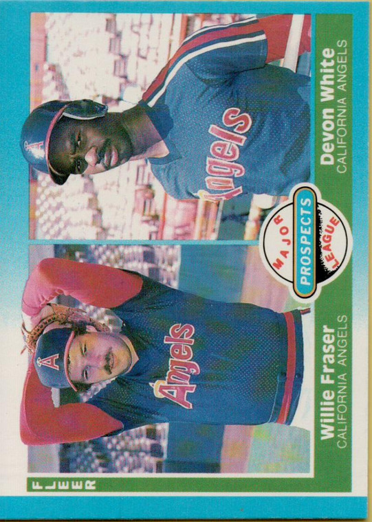 1987 Fleer #646 Willie Fraser/Devon White Prospects NM RC Rookie California Angels 