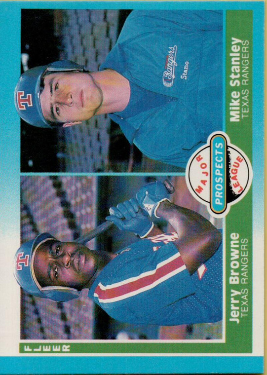 1987 Fleer #647 Jerry Browne/Mike Stanley Prospects NM RC Rookie Texas Rangers 