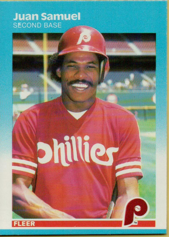 1987 Fleer #185 Juan Samuel NM Philadelphia Phillies 