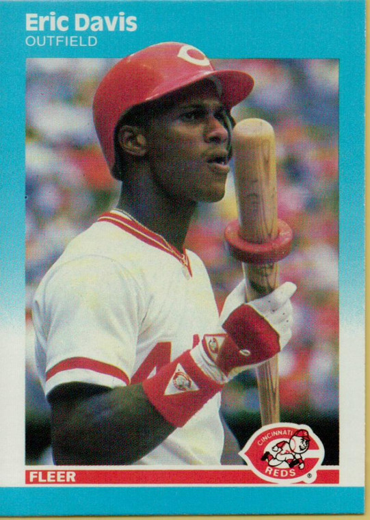 1987 Fleer #198 Eric Davis NM Cincinnati Reds 