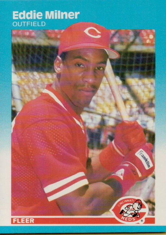 1987 Fleer #205 Eddie Milner NM Cincinnati Reds 