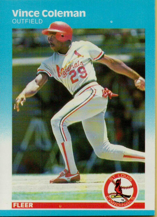 1987 Fleer #290 Vince Coleman NM St. Louis Cardinals 