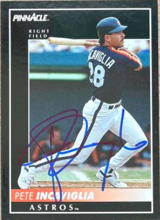 Pete Incaviglia Autographed 1992 Pinnacle #325