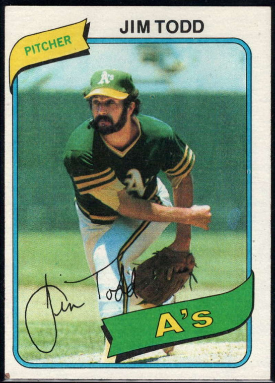 1980 Topps #629 Jim Todd VG Oakland Athletics 