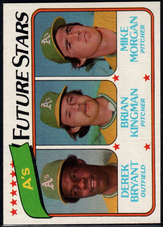 SOLD 18066 1980 Topps #671 Derek Bryant/Brian Kingman/Mike Morgan Athletics Future Stars VG RC Rookie Oakland Athletics 