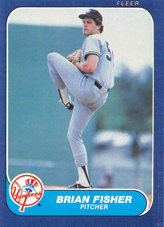 1986 Fleer #104 Brian Fisher VG RC Rookie New York Yankees 