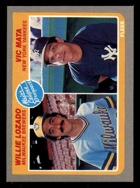 1985 Fleer #644 Willie Lozado/Vic Mata Prospects VG RC Rookie Milwaukee Brewers/New York Yankees 