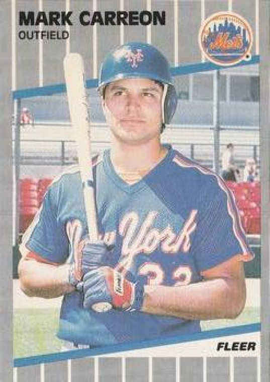 1989 Fleer #29 Mark Carreon UER VG New York Mets 
