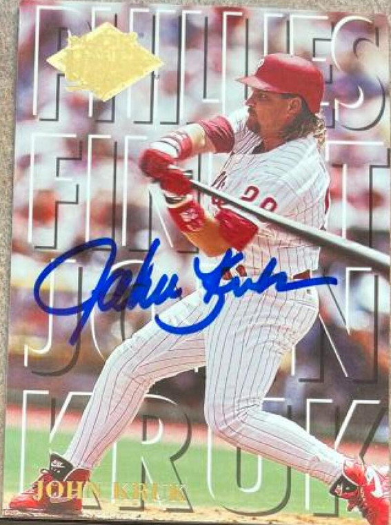 John Kruk Autographed 1994 Fleer Ultra Phillies Finest #6