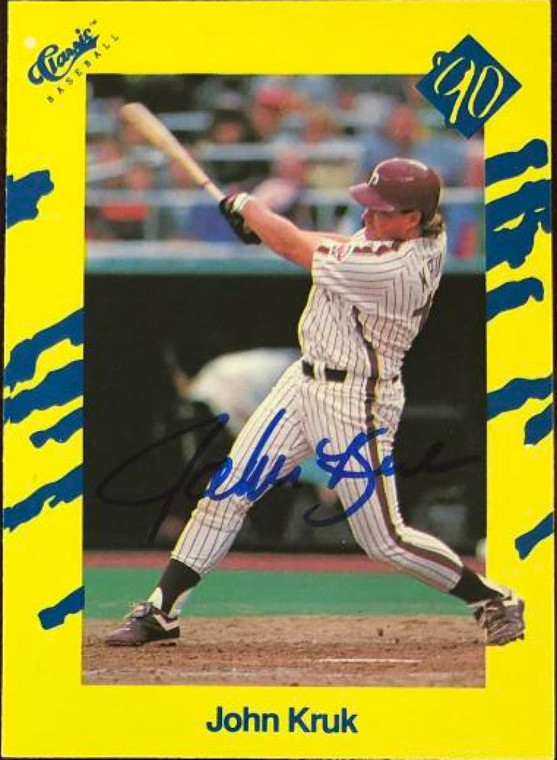 John Kruk Autographed 1990 Classic #T3 Philadelphia Phillies Card