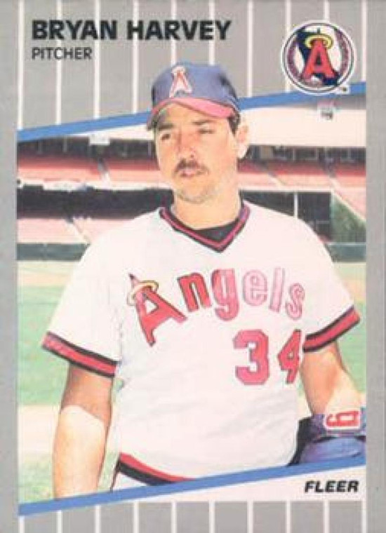 1989 Fleer #479 Bryan Harvey UER VG RC Rookie California Angels 